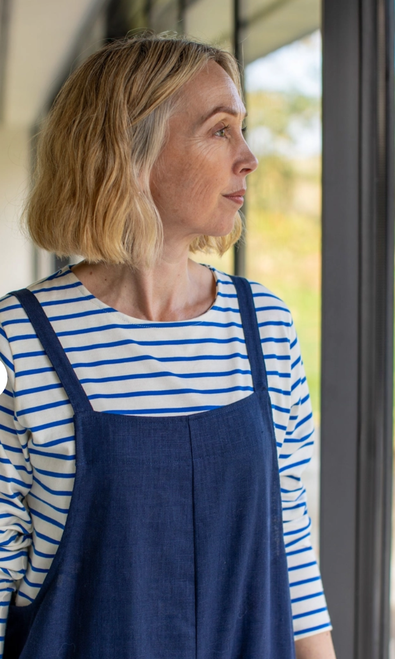 CHALK Grace Charcoal Linen Jumpsuit / Dungaree