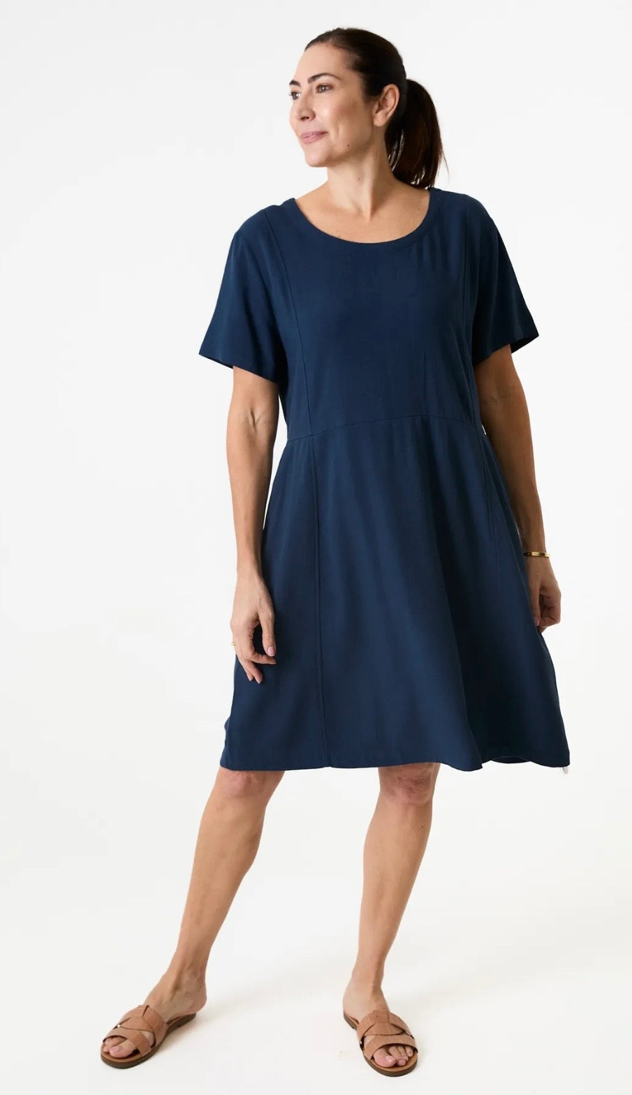 Short Classic Green Dress by Dreams , with pockets