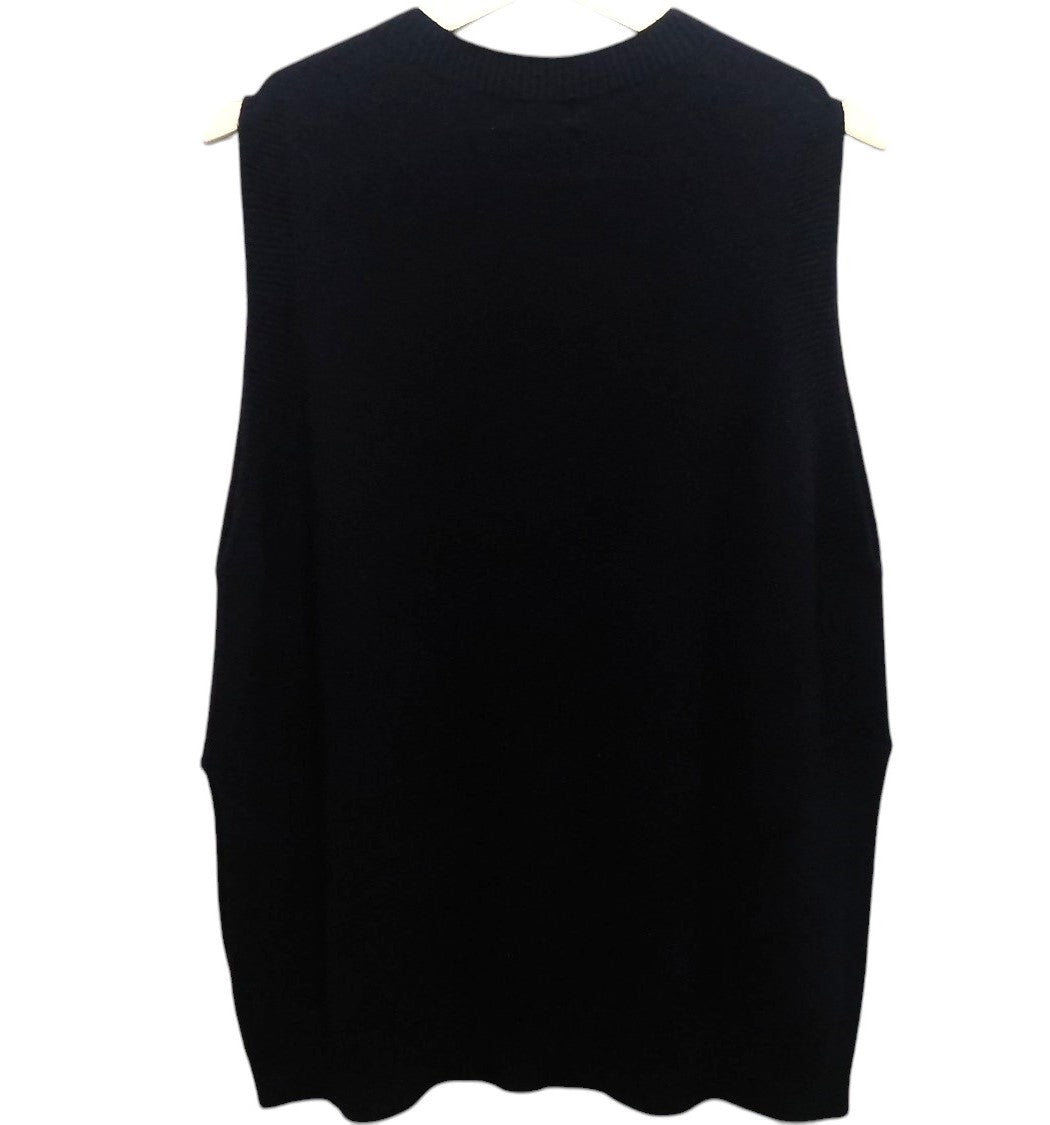 GEMMA Navy Longline Crew Neck Knitted Tank Top
