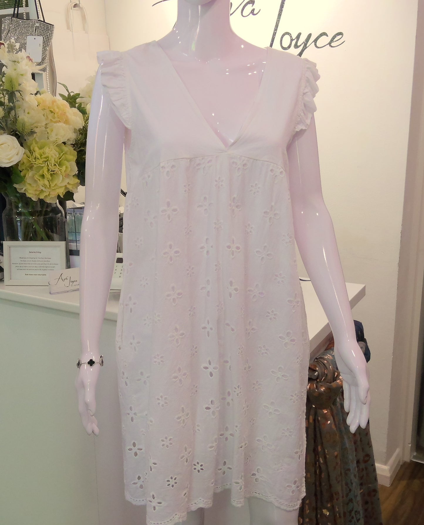 White Broderie Anglaise Playsuit / Dress