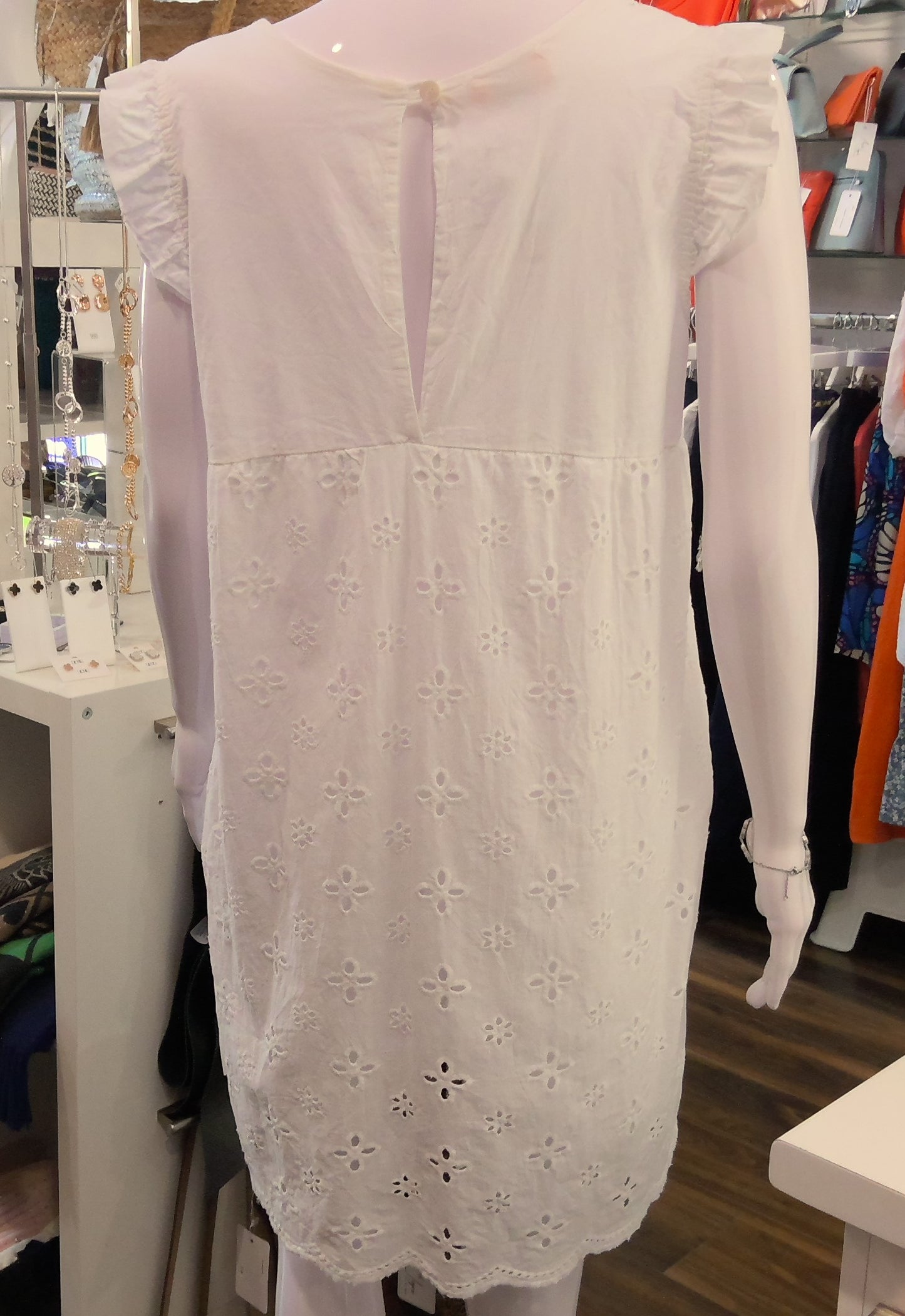 White Broderie Anglaise Playsuit / Dress