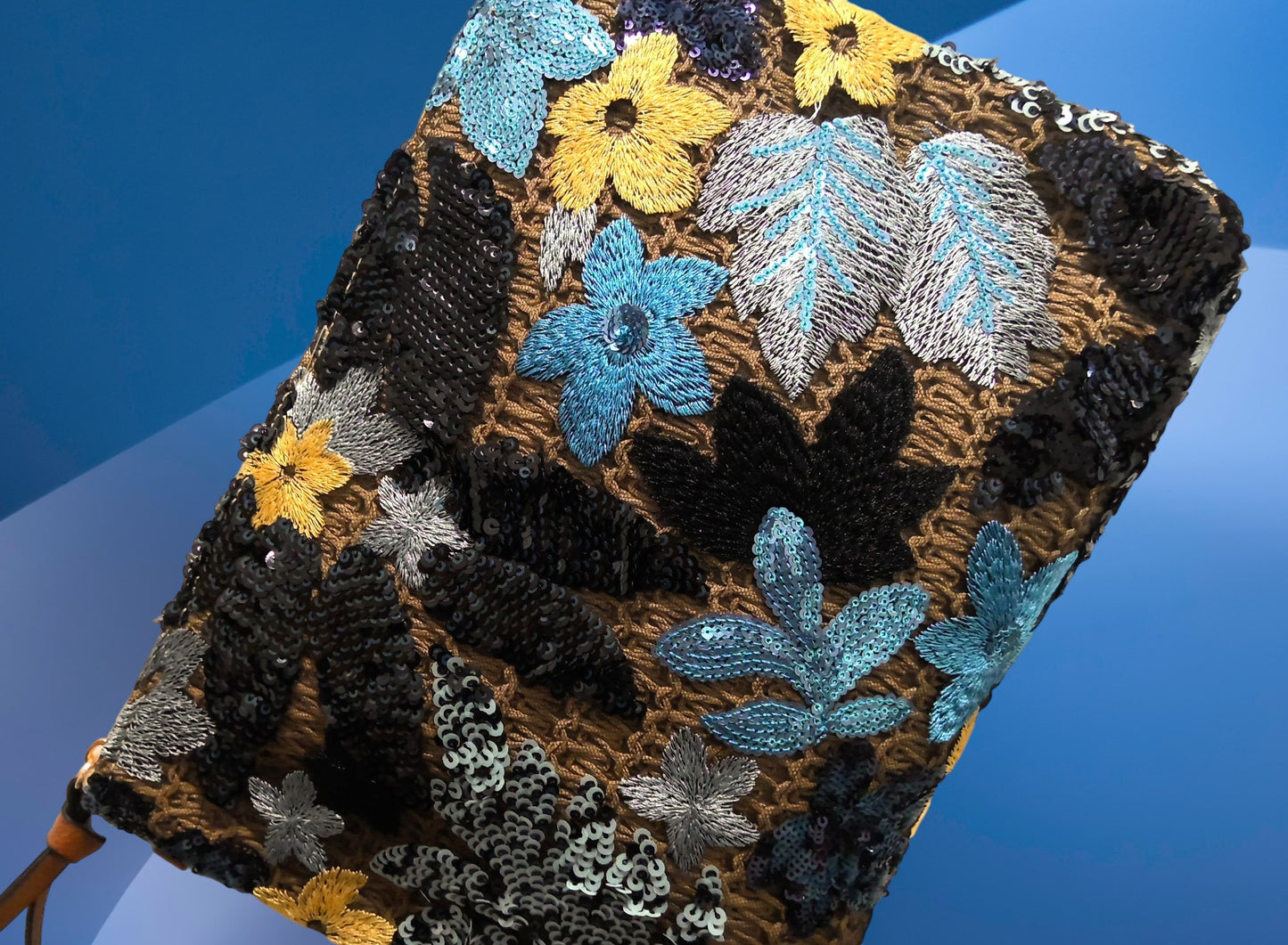 FOREST Blue Jute Beaded Bag