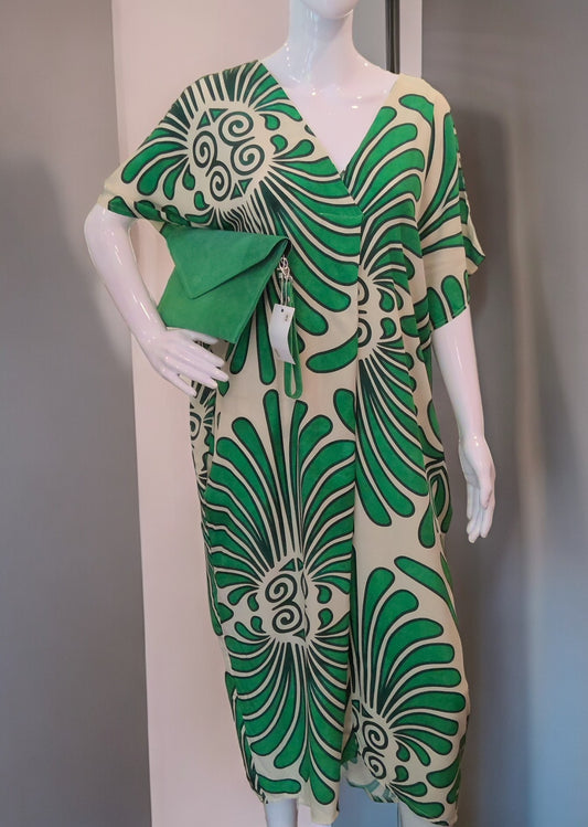 RIO Green Bold Print Dress