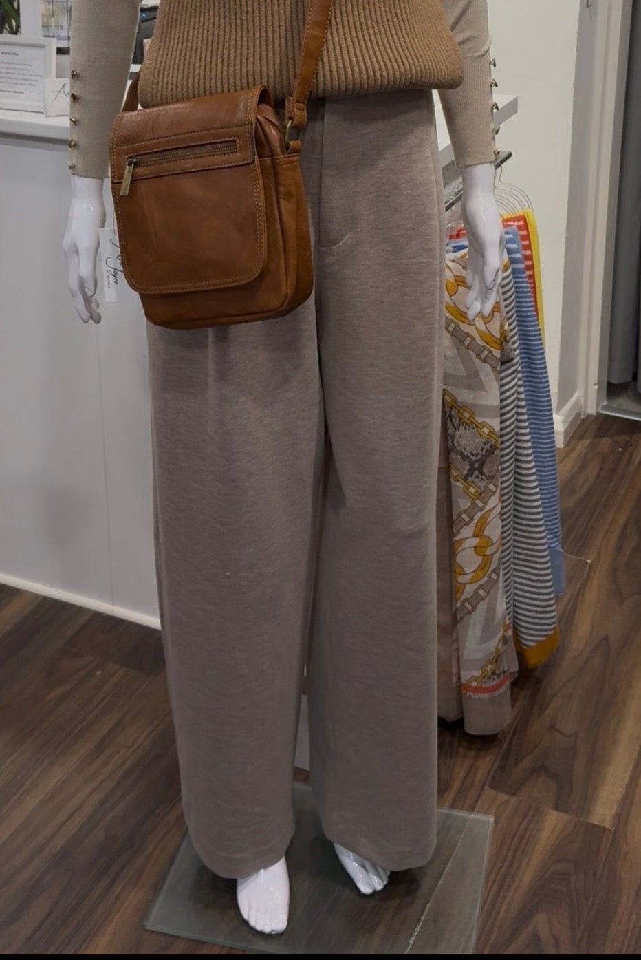 Chalk Regan Marl Beige Trousers
