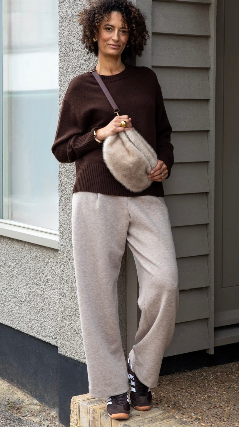 Chalk Regan Grey Trousers