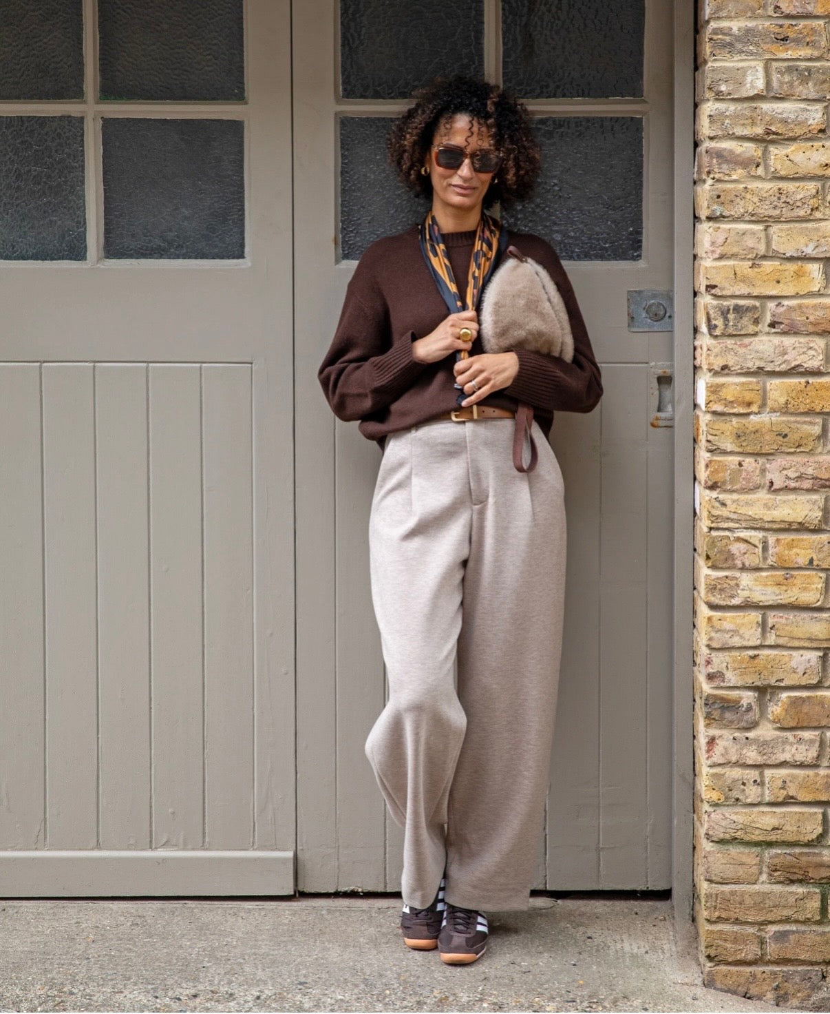Chalk Regan Grey Trousers