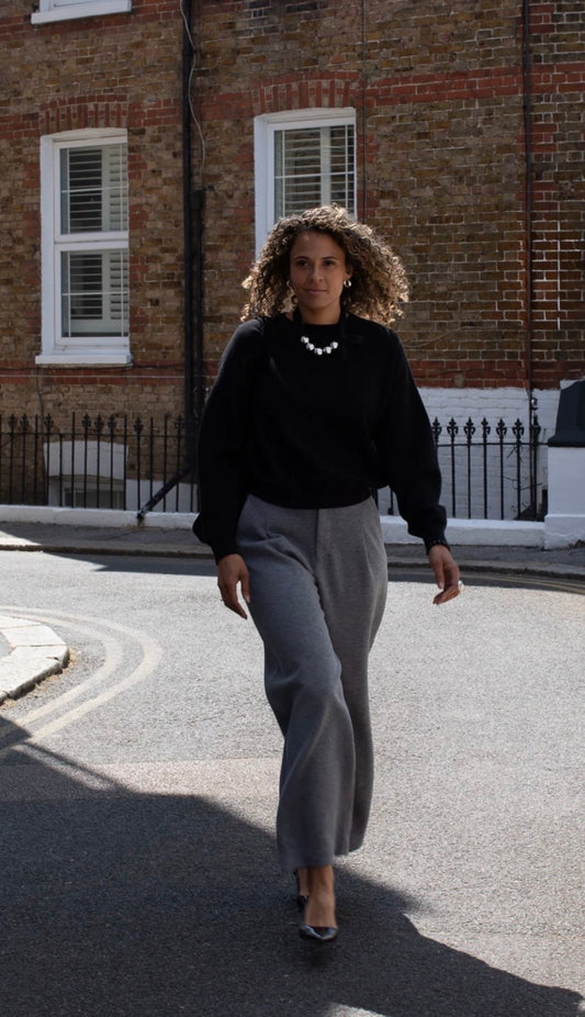 Chalk Regan Grey Trousers