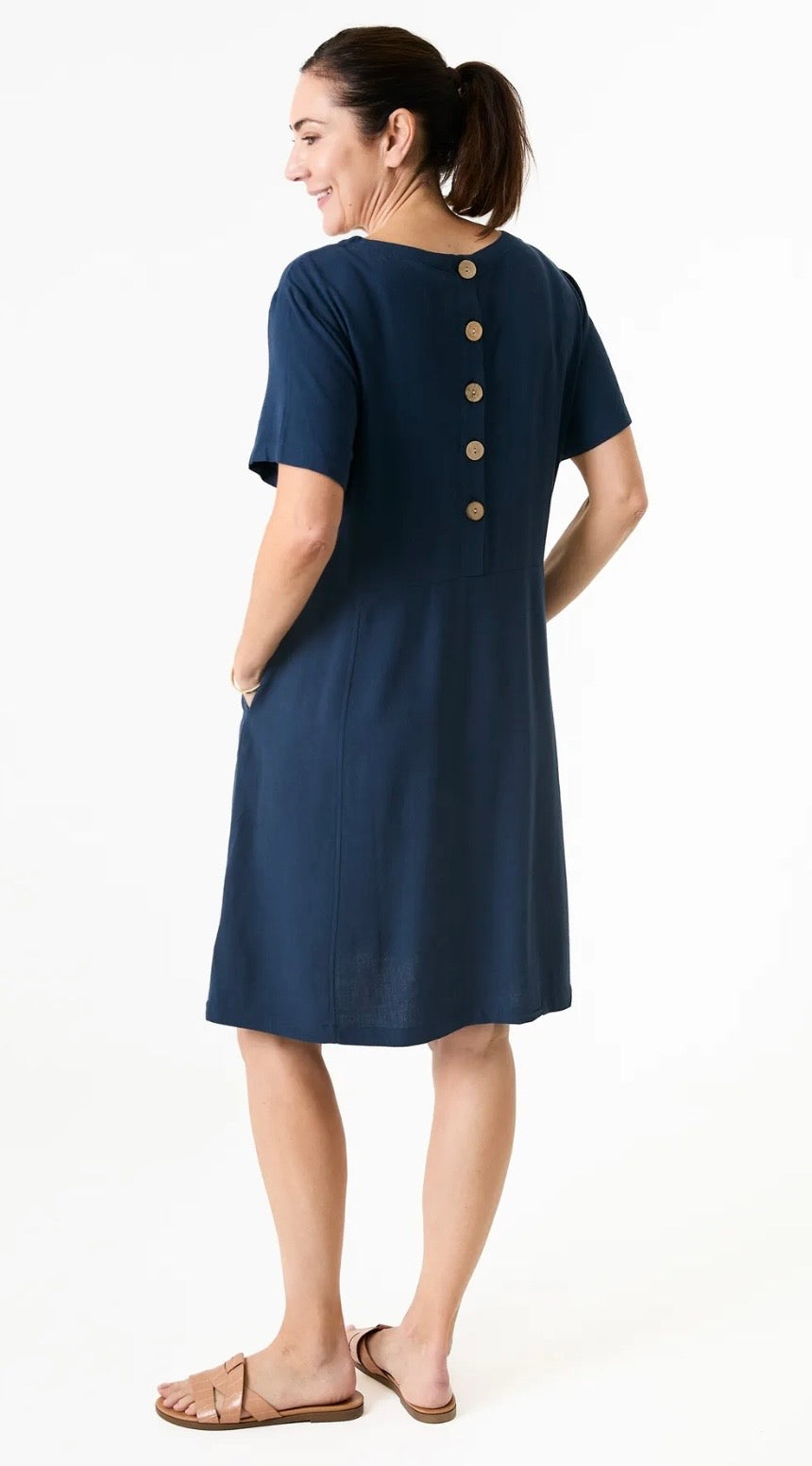 Short Classic Green Dress by Dreams , with pockets