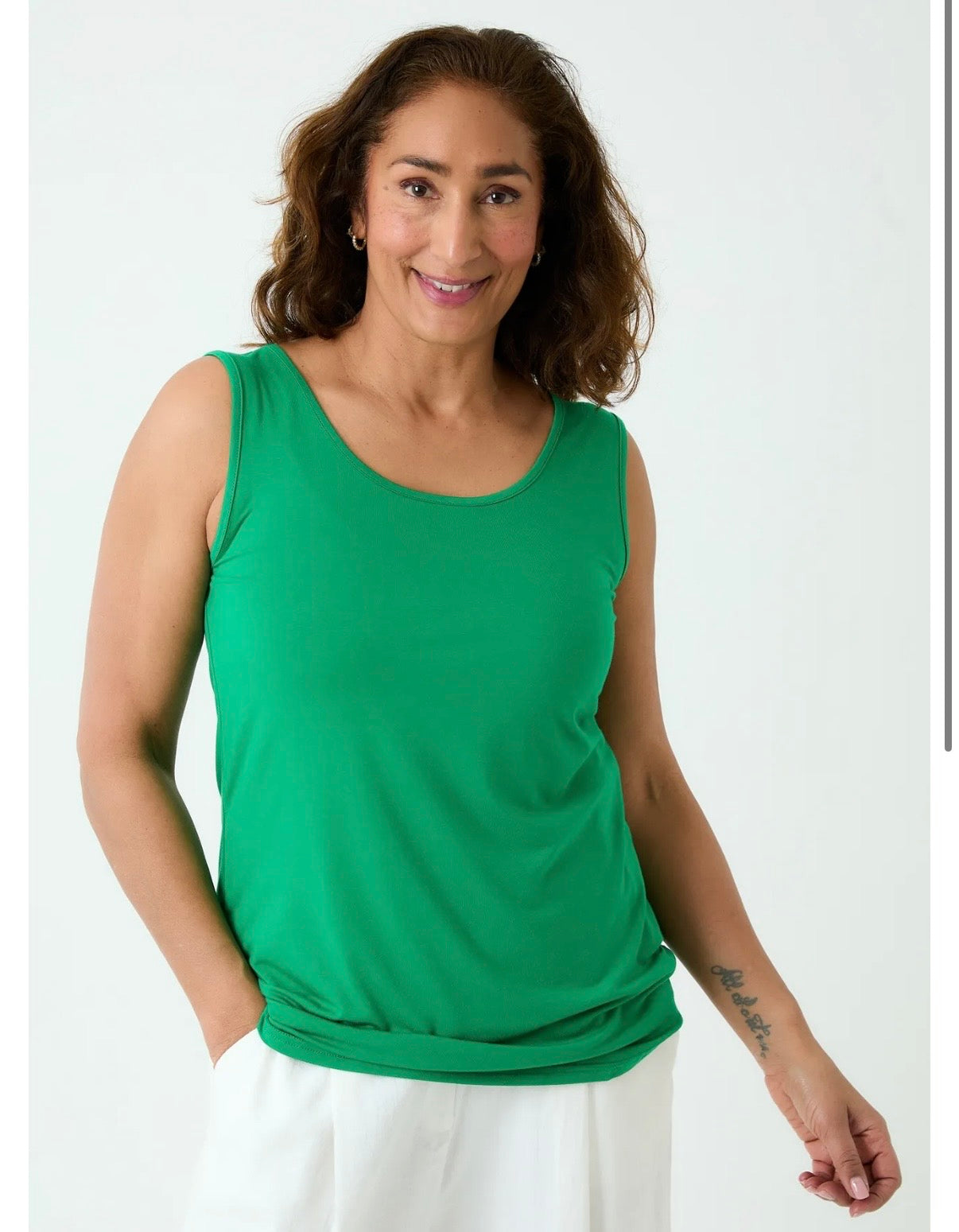 Classic Bamboo Khaki Vest Top, by Dreams
