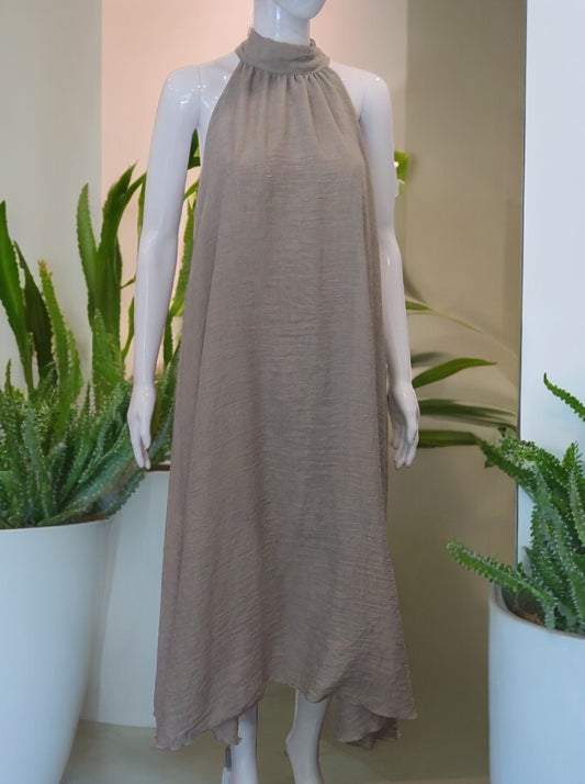 DEETA Natural Halterneck Dress