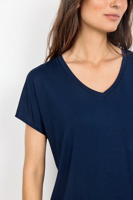 Soyaconcept MARICA Navy V-Neck T-Shirt