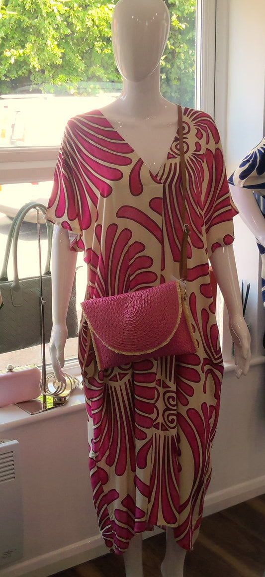 Pink Abstract Print Dress