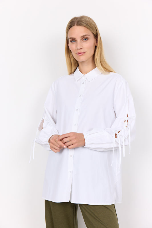 Soyaconcept Netti White Tie Sleeve Shirt