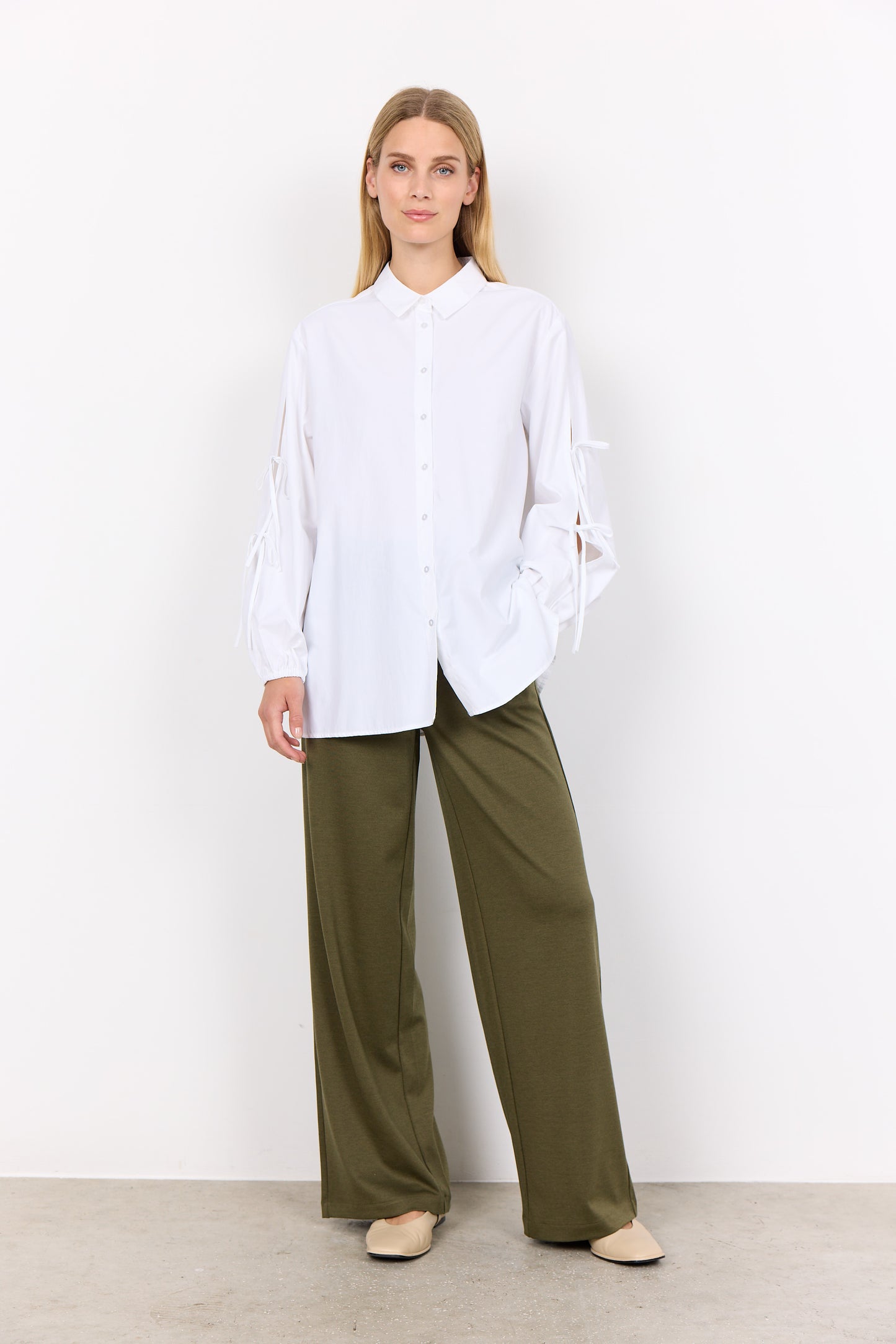 Soyaconcept Netti White Tie Sleeve Shirt