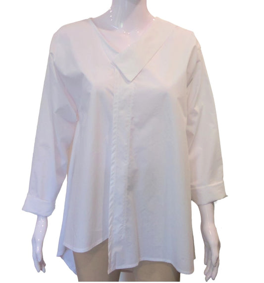 White Asymmetric Blouse / Shirt