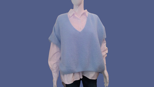 ELLA Baby Blue Mohair Mix Slouchy Tanktop