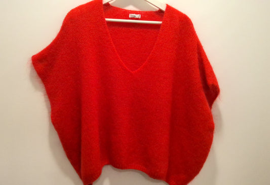 ELLA Red Mohair Mix Tanktop