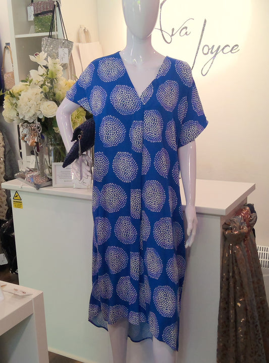 DREAMS Blue Circle Print Tunic Dress