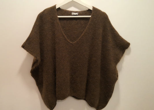 ELLA Chocolate Brown Mohair Mix Tanktop